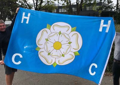 Hanging Heaton Cricket Club Flag